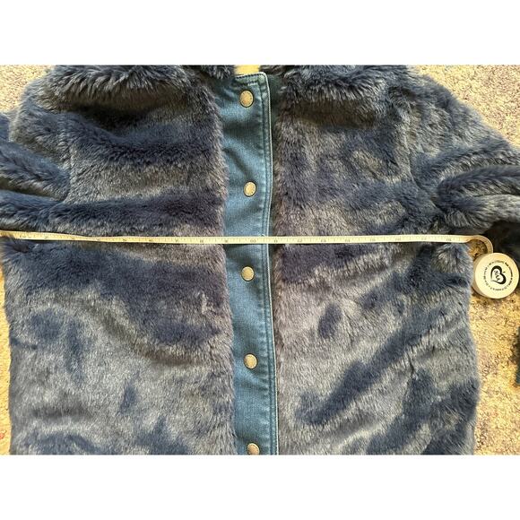 Stella McCartney Kids Faux Fur & Denim Hooded Jacket – Size 8 (130/64) - Picture 4 of 11